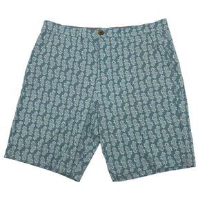Jachs New York Size 33 Bleecker Fit Shorts 8.5" Light Blue Pineapple Print